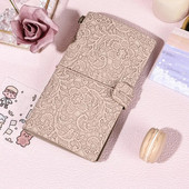 Ημερολόγιο από συνθετικό δέρμα Vintage Ευρωπαϊκή δαντέλα σκαλιστό λουλούδι A6 Φορητό σημειωματάριο μαθητών