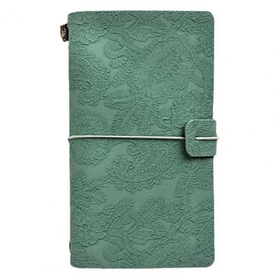 Ημερολόγιο από συνθετικό δέρμα Vintage Ευρωπαϊκή δαντέλα σκαλιστό λουλούδι A6 Φορητό σημειωματάριο μαθητών