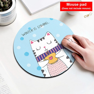 Datora datora tastatūras neslīdošs gumijas galda paklājiņš 200 mm Kawaii apaļais peles paliktnis rakstāmgalda paliktnis klēpjdatora peles paklājiņš birojam коврик для мыши