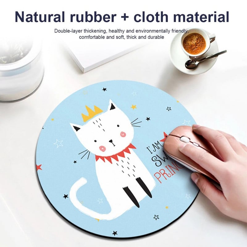 Datora datora tastatūras neslīdošs gumijas galda paklājiņš 200 mm Kawaii apaļais peles paliktnis rakstāmgalda paliktnis klēpjdatora peles paklājiņš birojam коврик для мыши