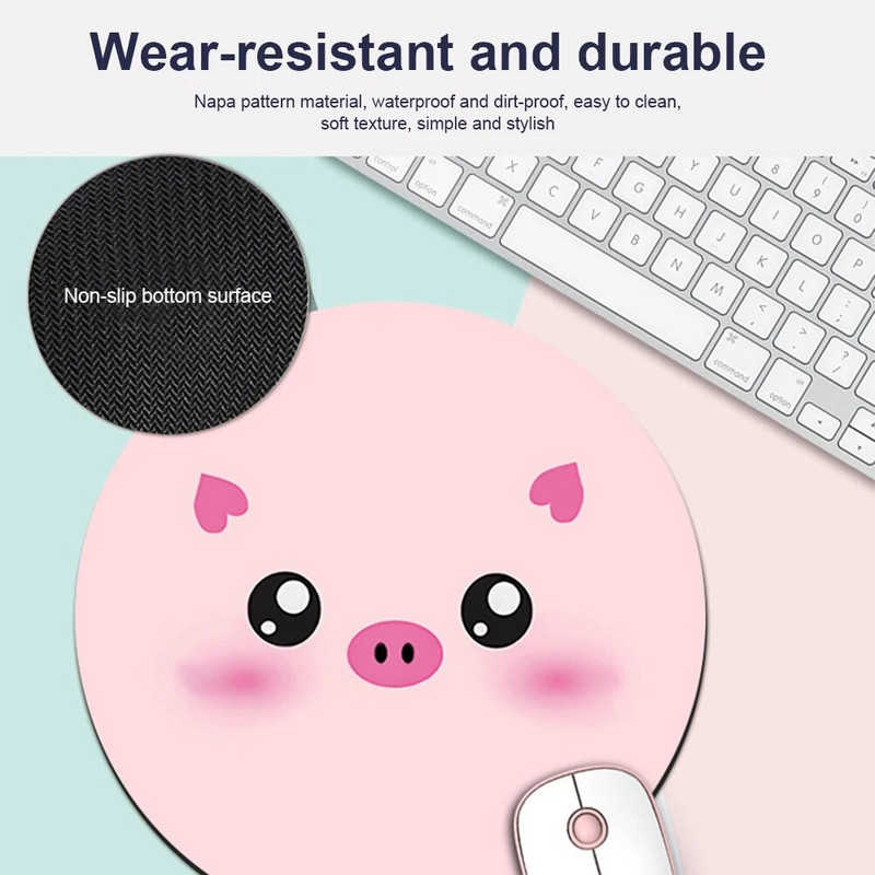 Datora datora tastatūras neslīdošs gumijas galda paklājiņš 200 mm Kawaii apaļais peles paliktnis rakstāmgalda paliktnis klēpjdatora peles paklājiņš birojam коврик для мыши