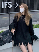 Harajuku melni džemperi sieviešu gotikas stila panka trikotāžas puloveri rudens ziemas džemperi ar garām piedurknēm O kakla džemperi korejiešu modes topi