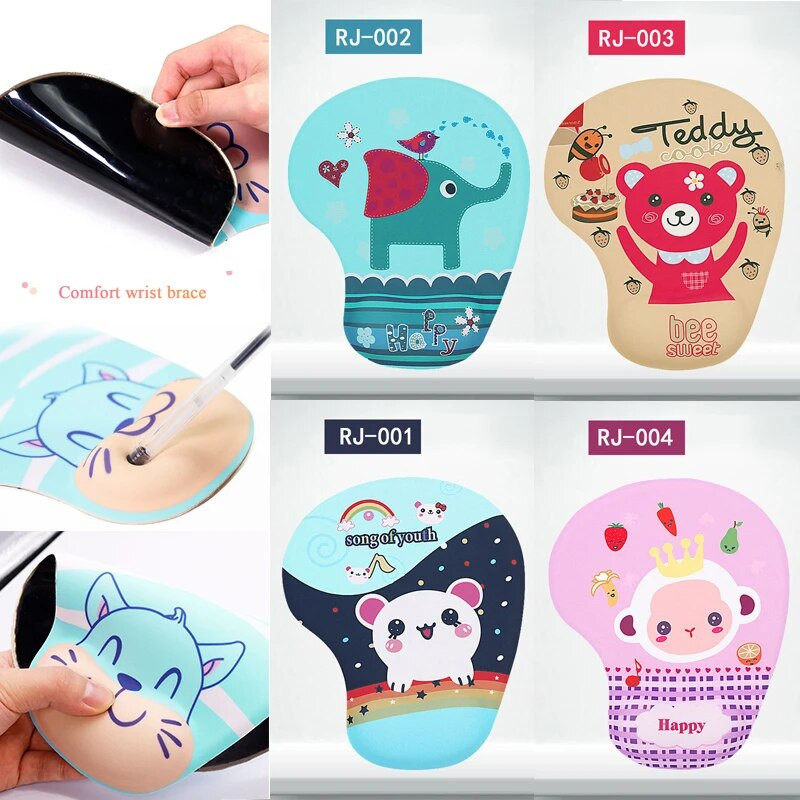 3D karikatūra datora peles paliktnis, plaukstas locītava ērts peļu paklājiņš, neslīdošs balsts, silikona plaukstas paliktnis, rokas biroja darbs spēļu datoriem, klēpjdatoriem