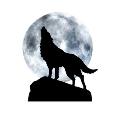 Αυτοκόλλητο αυτοκινήτου YUIN Full Moon Howl Wolf Animal Decal Μοτοσικλέτα Μόδα PVC Προφυλακτήρας Διακοσμητικό Υψηλής Ποιότητας Αδιάβροχο Αυτοκόλλητο 15*13cm