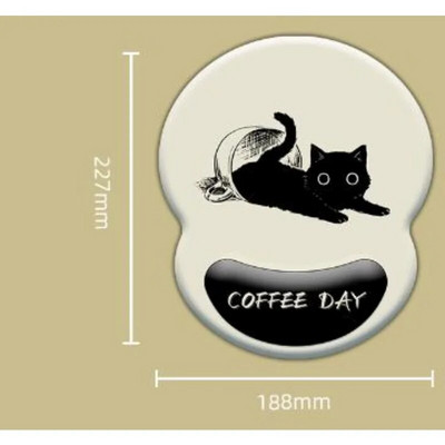 1 gab Cute Mouse Pad Ūdensnecaurlaidīgs gēla kaķa plaukstas balsts Plaukstas balsts Neslīdošs plaukstas paliktnis Office