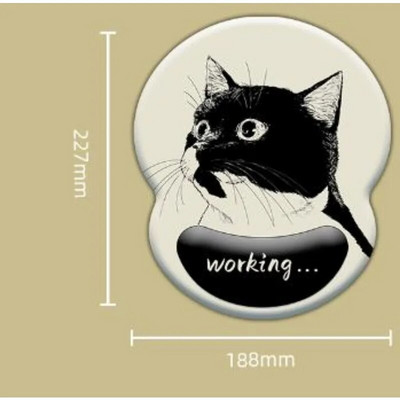 1 gab Cute Mouse Pad Ūdensnecaurlaidīgs gēla kaķa plaukstas balsts Plaukstas balsts Neslīdošs plaukstas paliktnis Office