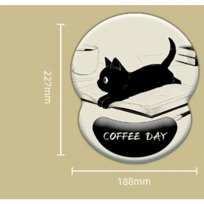 1 gab Cute Mouse Pad Ūdensnecaurlaidīgs gēla kaķa plaukstas balsts Plaukstas balsts Neslīdošs plaukstas paliktnis Office