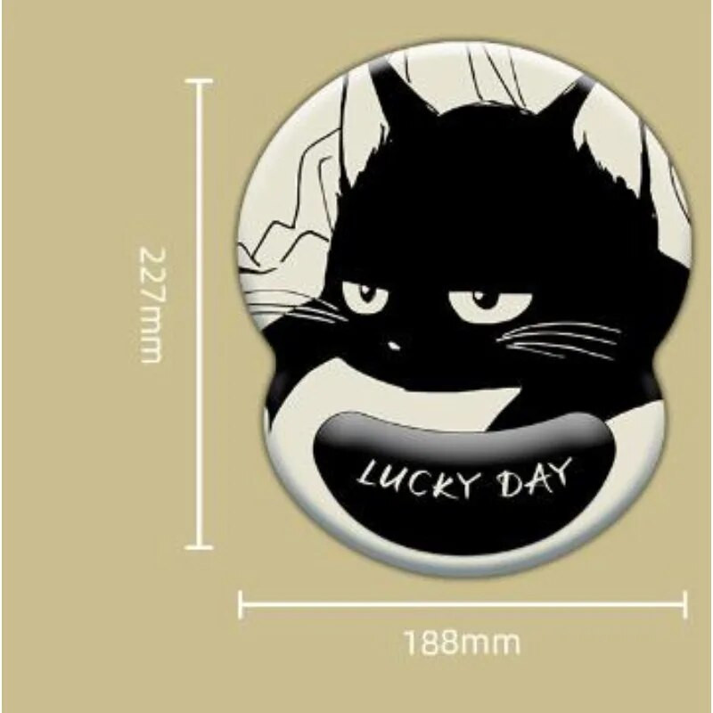 1 gab Cute Mouse Pad Ūdensnecaurlaidīgs gēla kaķa plaukstas balsts Plaukstas balsts Neslīdošs plaukstas paliktnis Office