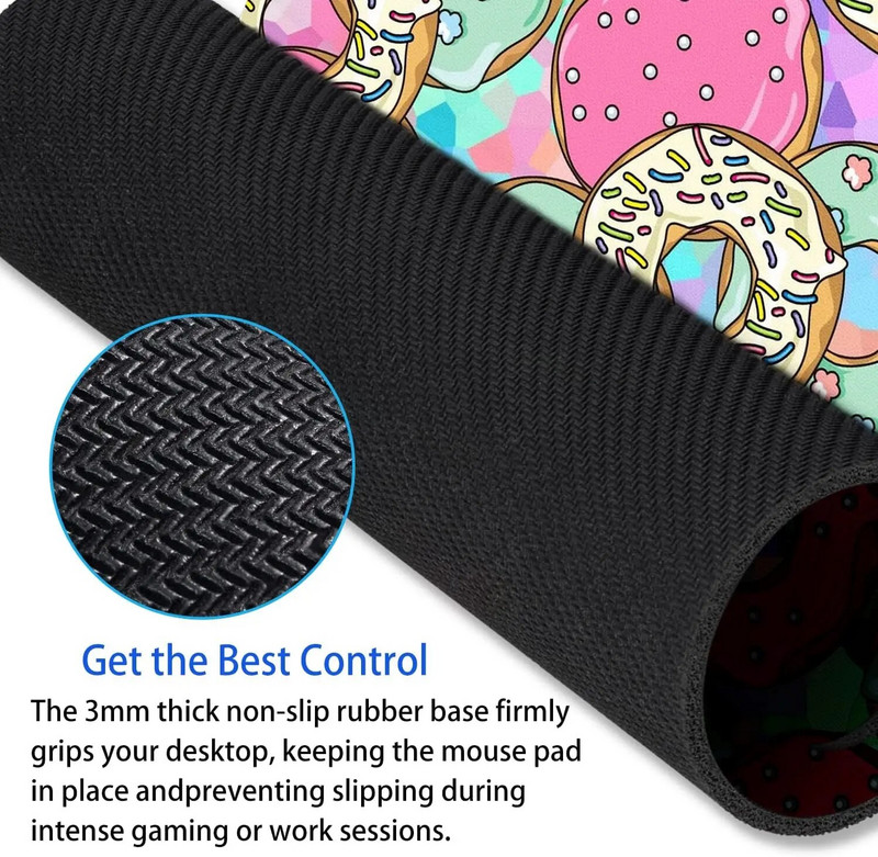 Jauks, krāsains Donuts peles paliktnis, personalizēta dizaina neslīdoša virsma, gumijas pamatne, mazs biroja galda paliktnis datoriem un klēpjdatoriem