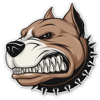 Karikatūras stils Nežēlīgs un mežonīgs suņu modes auto uzlīme PVC uzlīme sauļošanās ūdensizturīga uzlīme 15cm*14cm