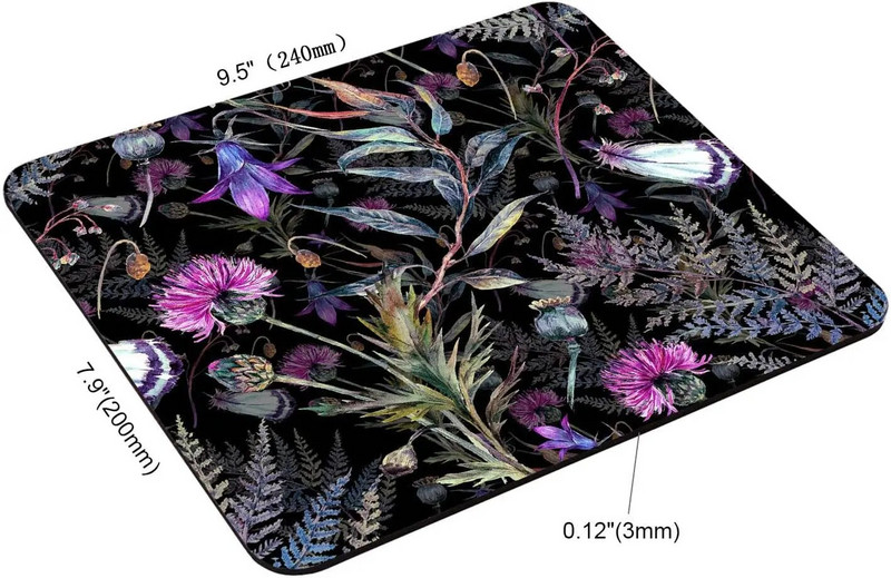 Peļu paliktnis Pielāgota dizaina Akvarelis Summer Wildflowers Pretslīdes gumijas peles paliktnis spēļu biroja klēpjdatoram datoram