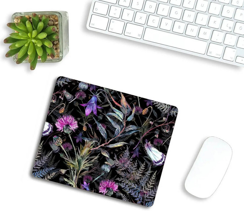 Peļu paliktnis Pielāgota dizaina Akvarelis Summer Wildflowers Pretslīdes gumijas peles paliktnis spēļu biroja klēpjdatoram datoram
