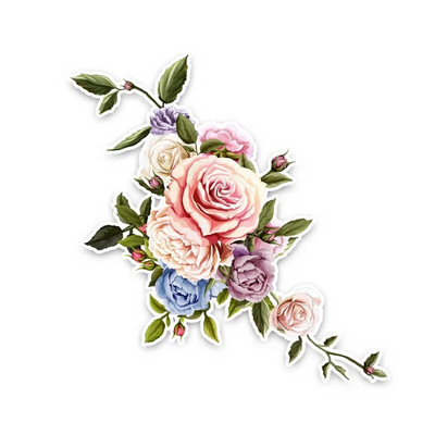 Interesanti Skaisti Rozes Ziedi Auto Uzlīmes Motociklu Aksesuāri Modes PVC Grafiskais Noformējums Augstas kvalitātes Uzlīme 13*13cm