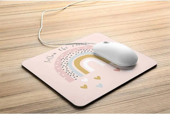 Rainbow Mouse Pads Spotty Dotty Rainbow and Hearts Pink Vintage Beige Αξεσουάρ γραφείου Διακόσμηση καμπίνας 9,5\