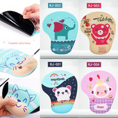 YuBeter biezs Anime 3D peles paliktnis ar plaukstas balstu pret slīdēšanu, mīksts silikons, jauks multfilmas govs kaķu peles paklājiņš spēļu datora klēpjdatoram