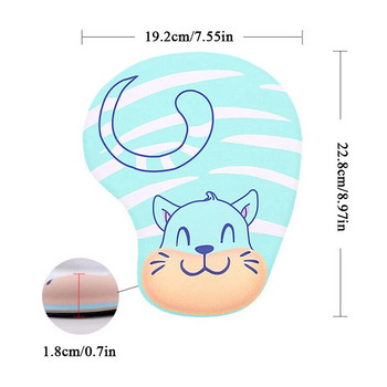 YuBeter Thicken Anime 3D Mouse Pad με αντιολισθητικό στήριγμα καρπού Μαλακή σιλικόνη Χαριτωμένο Cartoon Cow Cat Mice Mat για φορητό υπολογιστή gaming