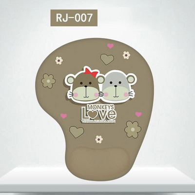 YuBeter biezs Anime 3D peles paliktnis ar plaukstas balstu pret slīdēšanu, mīksts silikons, jauks multfilmas govs kaķu peles paklājiņš spēļu datora klēpjdatoram