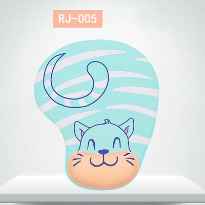 YuBeter biezs Anime 3D peles paliktnis ar plaukstas balstu pret slīdēšanu, mīksts silikons, jauks multfilmas govs kaķu peles paklājiņš spēļu datora klēpjdatoram