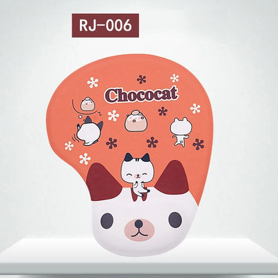 YuBeter biezs Anime 3D peles paliktnis ar plaukstas balstu pret slīdēšanu, mīksts silikons, jauks multfilmas govs kaķu peles paklājiņš spēļu datora klēpjdatoram