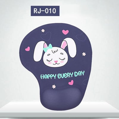 YuBeter biezs Anime 3D peles paliktnis ar plaukstas balstu pret slīdēšanu, mīksts silikons, jauks multfilmas govs kaķu peles paklājiņš spēļu datora klēpjdatoram