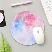 Apaļš debesu peles paliktnis, mīksts paklājiņš spēļu datora vāciņam galda paklājiņš, neslīdošs gumijas ūdensizturīgs biroja marmora planētu sērijas paklājiņš