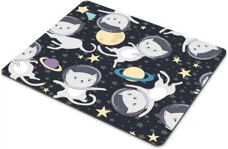 Spēļu peles paliktnis Pielāgots jautrs kaķa astronauts kosmosā Peles paliktnis Neslīdošs gumijas Ērts pielāgots datora peles paliktnis