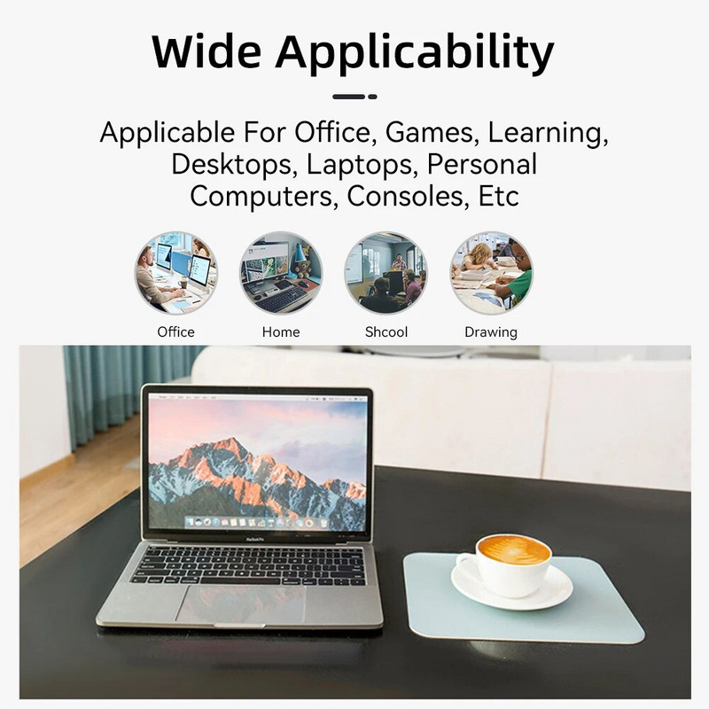 Maza izmēra biroja peles paliktnis Krāsains divpusējs ūdensnecaurlaidīgs darbvirsmas aizsargpaklājiņš PU ādas neslīdošs peles paliktnis klēpjdatoram