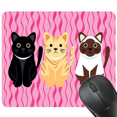 Cartoon 3 Cats Professional spēļu peles paliktnis Premium Mousepad Speed and Control Galda paliktnis 24x20cm peles paklājiņš Augstas kvalitātes galda paklājiņš