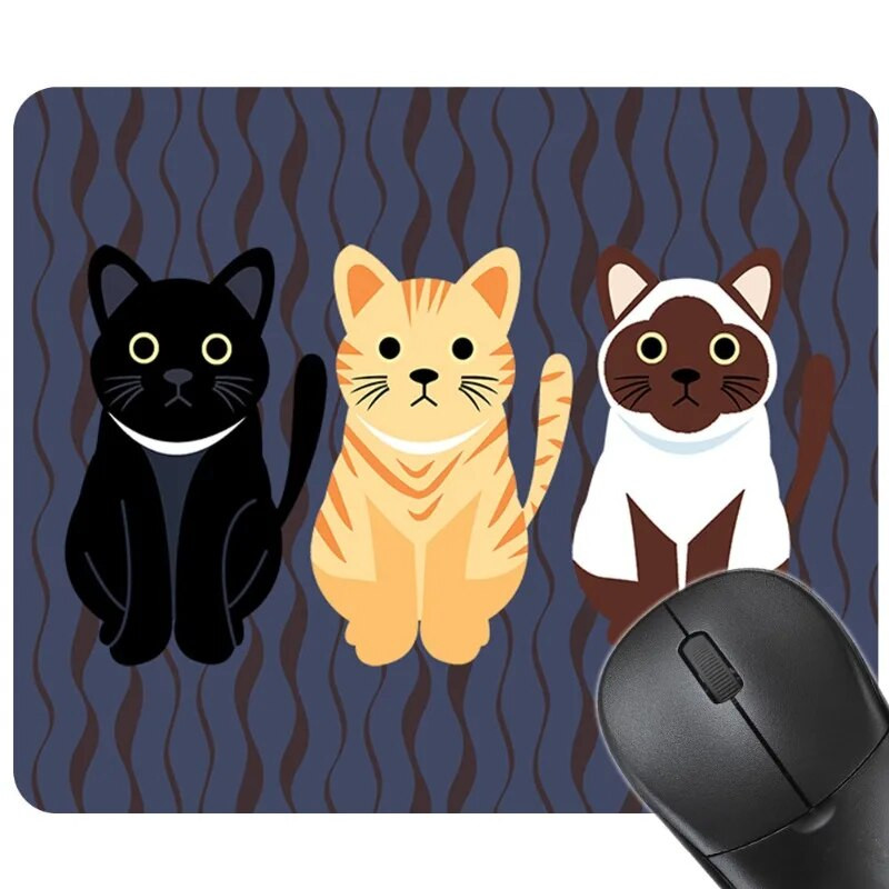 Cartoon 3 Cats Professional spēļu peles paliktnis Premium Mousepad Speed and Control Galda paliktnis 24x20cm peles paklājiņš Augstas kvalitātes galda paklājiņš