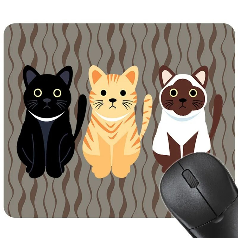 Cartoon 3 Cats Professional spēļu peles paliktnis Premium Mousepad Speed and Control Galda paliktnis 24x20cm peles paklājiņš Augstas kvalitātes galda paklājiņš