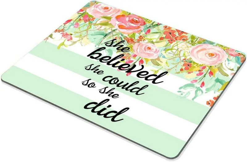 Προσαρμοσμένο Mouse Pad, Πίστευε ότι μπορούσε να κόψει ρίγες Mousepad - Mousepad Inspirational Quote Neoprene