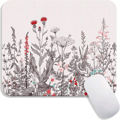 Garden Flowers Mouse Pad Personalized Premium-Textured Mousepads Design Αντιολισθητική βάση από καουτσούκ για υπολογιστές Mousepad 9,7x7,9 in