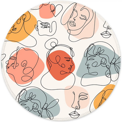 Mousepad με ραμμένη άκρη Mouse Mat Αδιάβροχη αντιολισθητική βάση από καουτσούκ Στρογγυλό Mousepad 7,9×7,9×0,12 ίντσες, Guise