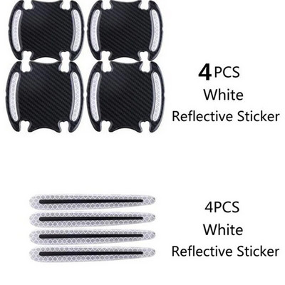 8 Αυτοκόλλητα 3D γενικής χρήσης από ανθρακονήματα λαβής πόρτας αυτοκινήτου Αυτοκόλλητα με αντοχή στις γρατσουνιές Αυτοκόλλητα με ανακλαστική ταινία ασφαλείας αυτοκινήτου