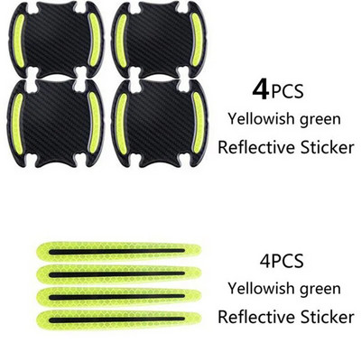 8 Αυτοκόλλητα 3D γενικής χρήσης από ανθρακονήματα λαβής πόρτας αυτοκινήτου Αυτοκόλλητα με αντοχή στις γρατσουνιές Αυτοκόλλητα με ανακλαστική ταινία ασφαλείας αυτοκινήτου