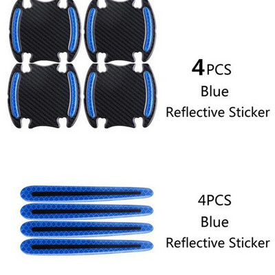 8 Αυτοκόλλητα 3D γενικής χρήσης από ανθρακονήματα λαβής πόρτας αυτοκινήτου Αυτοκόλλητα με αντοχή στις γρατσουνιές Αυτοκόλλητα με ανακλαστική ταινία ασφαλείας αυτοκινήτου