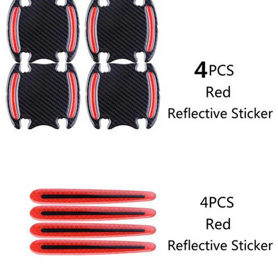 8 Αυτοκόλλητα 3D γενικής χρήσης από ανθρακονήματα λαβής πόρτας αυτοκινήτου Αυτοκόλλητα με αντοχή στις γρατσουνιές Αυτοκόλλητα με ανακλαστική ταινία ασφαλείας αυτοκινήτου