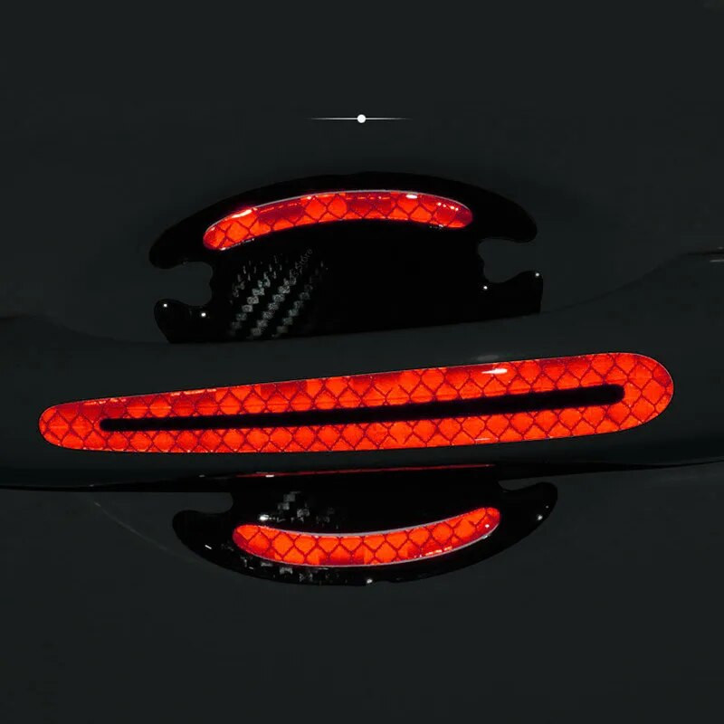 8 Αυτοκόλλητα 3D γενικής χρήσης από ανθρακονήματα λαβής πόρτας αυτοκινήτου Αυτοκόλλητα με αντοχή στις γρατσουνιές Αυτοκόλλητα με ανακλαστική ταινία ασφαλείας αυτοκινήτου