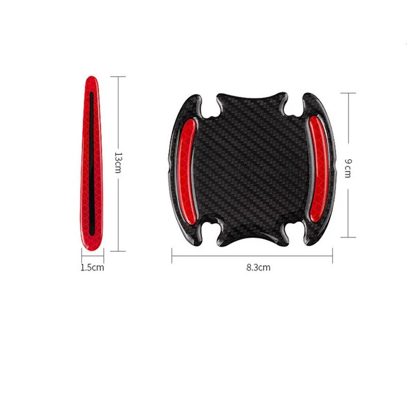 8 Αυτοκόλλητα 3D γενικής χρήσης από ανθρακονήματα λαβής πόρτας αυτοκινήτου Αυτοκόλλητα με αντοχή στις γρατσουνιές Αυτοκόλλητα με ανακλαστική ταινία ασφαλείας αυτοκινήτου