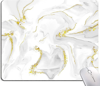 Peles paliktnis Marmors Peles paliktnis Ūdensizturīgs peles paliktnis, neslīdošs gumijas pamatnes peles paliktņi biroja klēpjdatoram 9,5x7,9 collu baltā zelta marmora