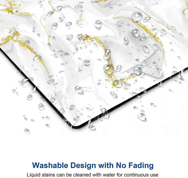 Peles paliktnis Marmors Peles paliktnis Ūdensizturīgs peles paliktnis, neslīdošs gumijas pamatnes peles paliktņi biroja klēpjdatoram 9,5x7,9 collu baltā zelta marmora