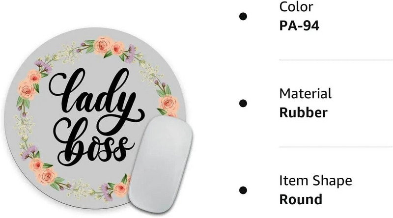 Boss Lady egérpad Egérpad Egyedi egérpad testreszabott kerek, csúszásmentes gumi egérpad 7,9 hüvelykes