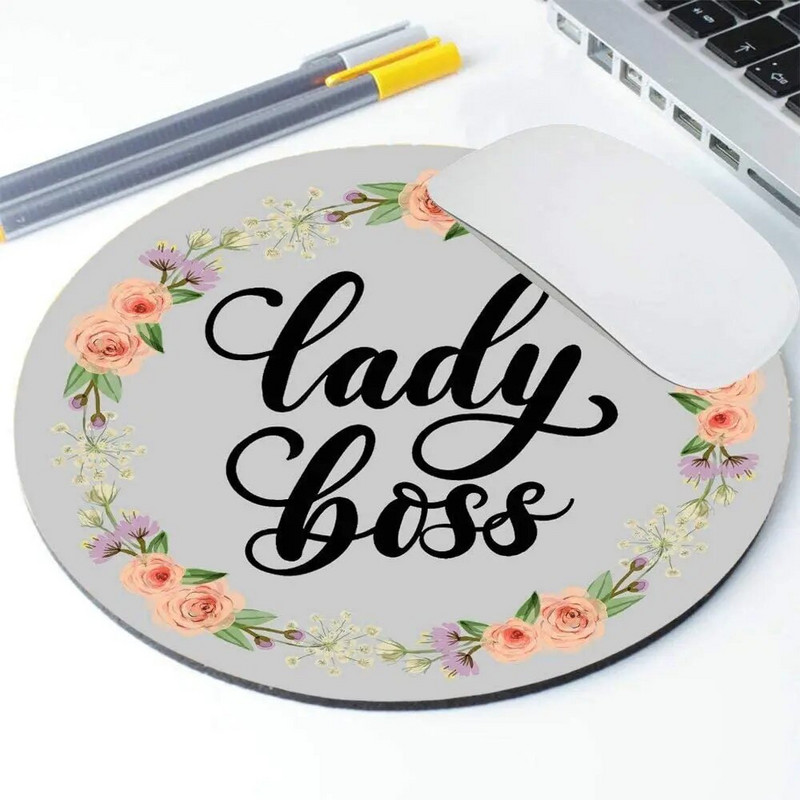 Boss Lady egérpad Egérpad Egyedi egérpad testreszabott kerek, csúszásmentes gumi egérpad 7,9 hüvelykes