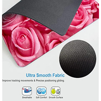 Подложка за мишка Pink Rose Flowers Уникален дизайн Противоплъзгаща се гумена основа Подложка за мишка за настолен компютър и лаптоп Подложка за мишка 9,5X7,9 инча