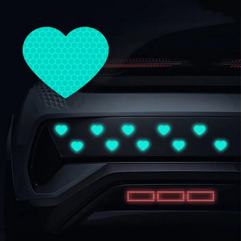 10 бр. Car Love Heart Силно отразяващи стикери за кола, камион, мотоциклет, рефлектор, декор, Night Satety Driving Warning Mark Decal