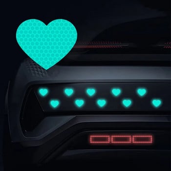 10 τμχ Αυτοκόλλητα Car Love Heart εξαιρετικά αντανακλαστικά για ντεκόρ με ανακλαστήρα μοτοσικλετών φορτηγών αυτοκινήτου Νυχτερινή οδήγηση Προειδοποίηση Mark Decal