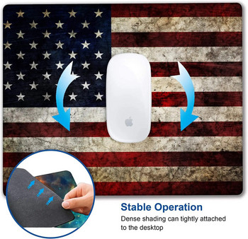 Подложка за мишка с национален флаг на Съединените щати Неплъзгаща се гумена основа Подложки за мишка за компютри Лаптоп Аксесоари за офис бюро Подложка за мишка
