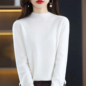 Ženski džemperi s dolčevitima Pleteni termo puloveri Jednobojni rebrasti pulover Ženske jesen i zima 2023. Mekani džemperi Donji dio košulja