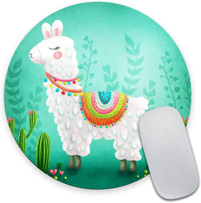 Armas laama ümmargune hiirematt Armas matt, kaktus, ümmargune hiirepadi suurus 7,9 x 7,9 x 0,12 tolli