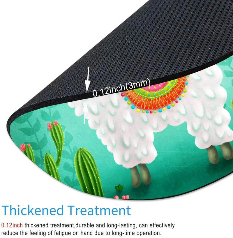 Armas laama ümmargune hiirematt Armas matt, kaktus, ümmargune hiirepadi suurus 7,9 x 7,9 x 0,12 tolli